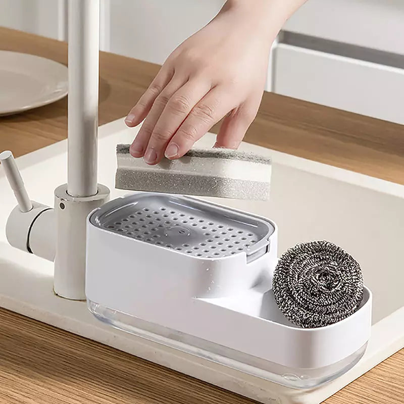 Detergent Dispenser and Sponge Holder for Sink