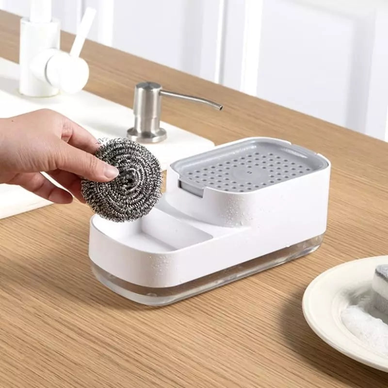 Detergent Dispenser and Sponge Holder for Sink